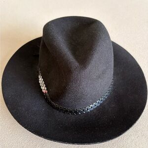 BCBGeneration Black Wide-Brim Hat